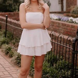 DO + BE White Strapless Romper Dress Size Large